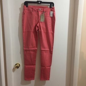 Melon colored jeggings